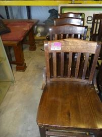 Lot of 4 Bar Height Chairs - Wood