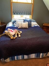 Queen bed frame, mattress and box springs