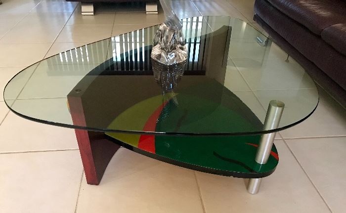 Contemporary coffee table and end tables