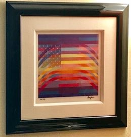 Signed and numbered Agamograph "American Flag" by Yaacov Agam