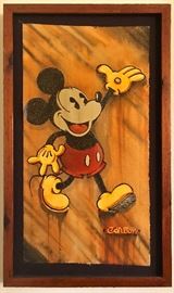 Carlton wooden Mickey Mouse art