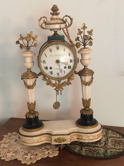 18 Century  German clock woks, French marble with French Gilt