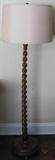 2. English Oak Barley Twist Floor Lamp with Drum Shade