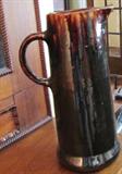 10. 1800's Tall Brown Rockingham Pitcher