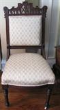 13. Pair of Eastlake Side Chairs with Beige/Gold Upholstery