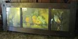 56. Early Arts & Crafts Oak Frame with Original Still Life Prints, Approx 17" x 39".