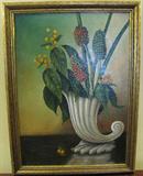 55. Signed Therese Contos 1941 - Oil on Canvas - Framed Approx 18" x 24"