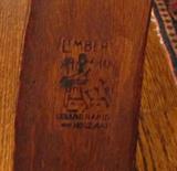 69. Antique Limbert Side Chair with Brown Leather- Maker Label