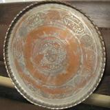 40. Large Mixed Metal Tray from Middle East Approx. 24" Diam.
