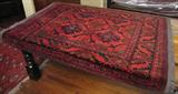 85. Red, Black, Blue Silk/Wool Iranian Rug - Approx. 58" x 40"