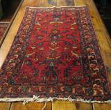 89. Red, Blue, Tan Oriental - Approx 28" x 48"