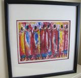 61a. African Red Masai figures.