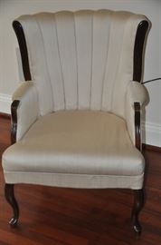 Petite Queen Anne side chair with carved wood detail. 27" w x 36 " h x 23"d