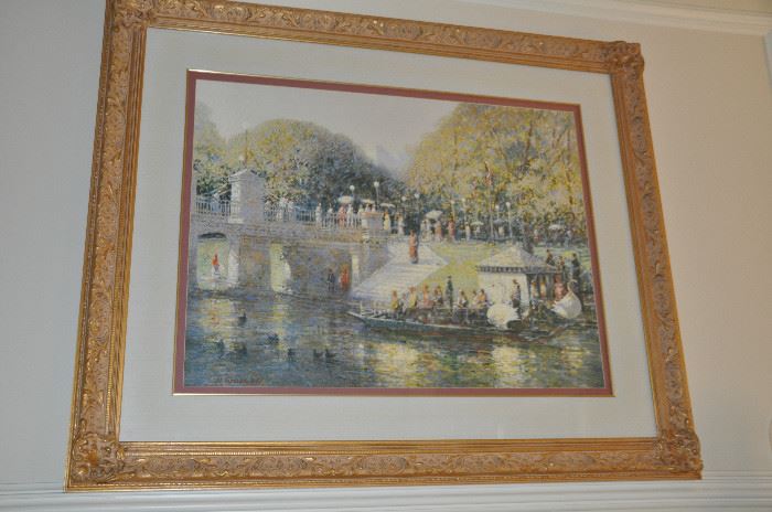Gold framed and double matted print by American Impressionist  John C. Terelak 42"w x 34"h
