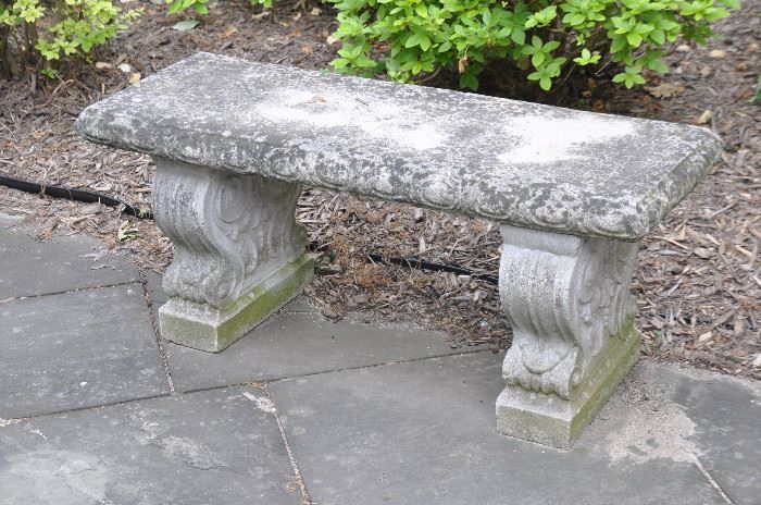 Cement stone bench available