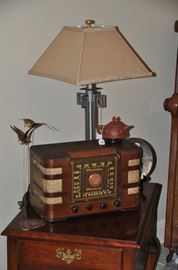 Vintage radios throughout!