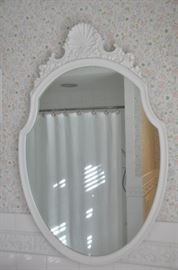 White painted wall mirror