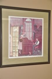 Norman Rockwell offset lithograph, "Marriage License" numbered 33"x 34" 622/2500