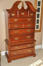 Vintage 7 drawer American Drew Cherry Grove Collection High Boy, 38"w x 89"h x 19"d