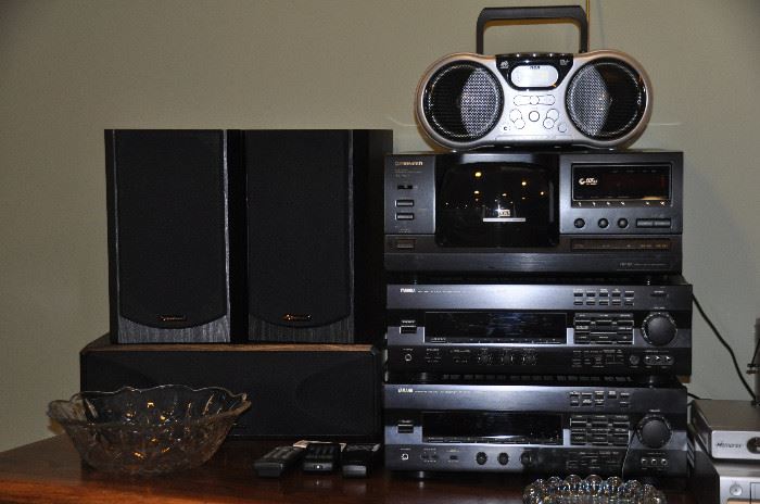 Vintage audio equipment including Yamaha and Pioneer