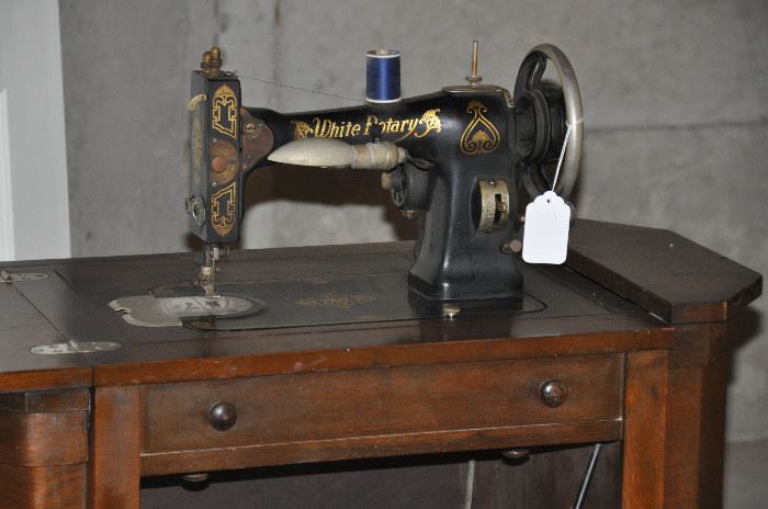 Working antique White Rotary sewing machine housed in a Martha Washington cabinet 