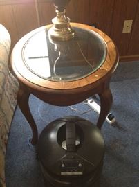 Round Glass Top End Table $ 40.00