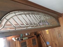 beveled glass and jeweled transom