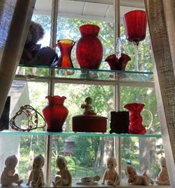 piano babies; ruby glass