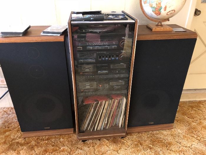 Stereo system with fisher speakers included. Records.