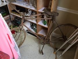 Antique bike with wooden rims