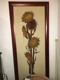 Vintage crewel embroidery, large and nicely framed.