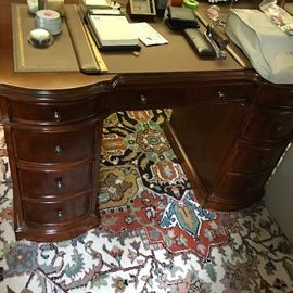 Hooker Library desk with leather embossed top