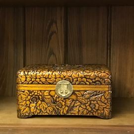 Decorative carved wooden box