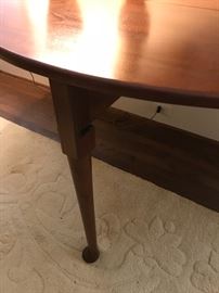 View of legs from drop leaf table