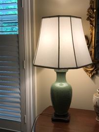 Green vase lamp