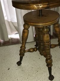 Wooden stool side view