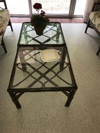 Pair of Ratan end tables