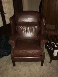 Leather Barcalounger Wing chair