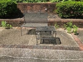Vintage wrought iron bend and coffee table