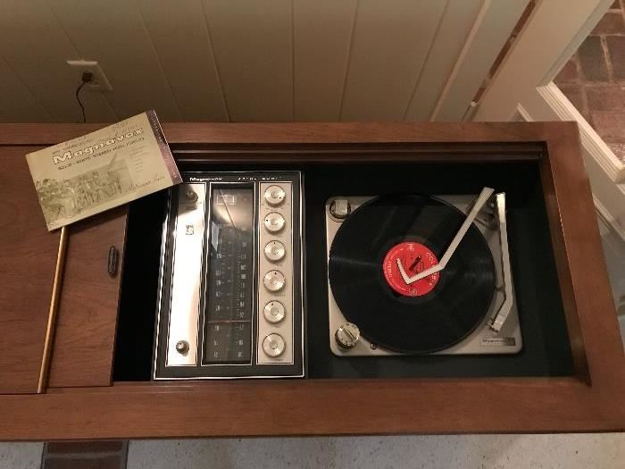 Vintage Magnavox stereo and record player