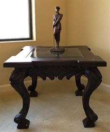 Coffee Table w Beveled Glass, 2 Matching End Tables