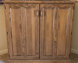 Oversize Oak Storage Cabinet