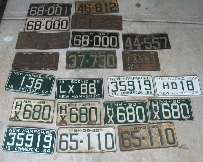 Antique NH licence plates