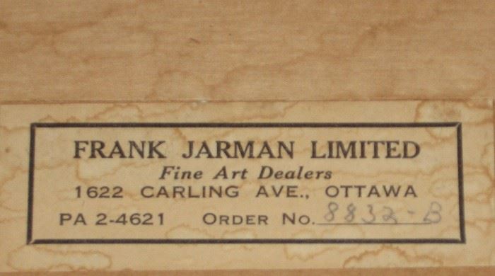 Frank Jarman Limited Fine art dealer #8832-B