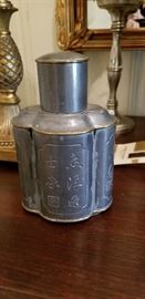 Vintage Japanese Metal Sake Flask