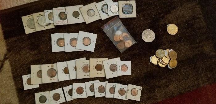 Offset coins, Bohannons Tobacco Tag, Sacajawea Dollars, 1964 Kennedy Halves, Eisenhower Dollar, 1852 California Gold Dollar Token, etc.