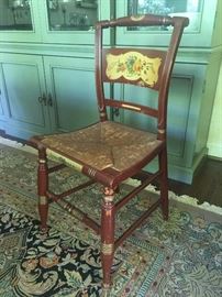 One of a set of six vintage Hitchcock style chairs 