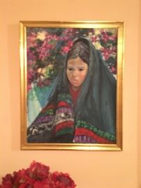 Original painting portrait from South America