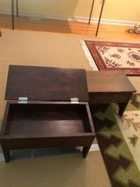 Foot stools that open for storage or Jewelry boxes, Sewing boxes you choose