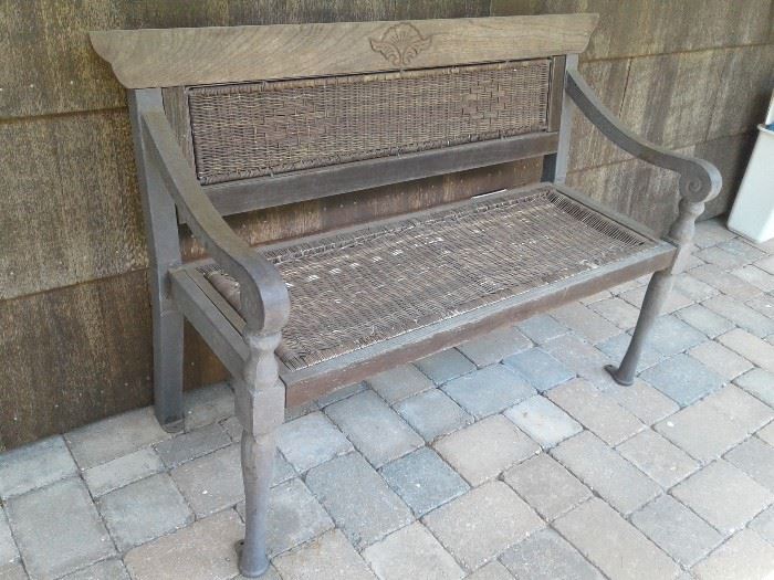 Perfectly weathered porch bench